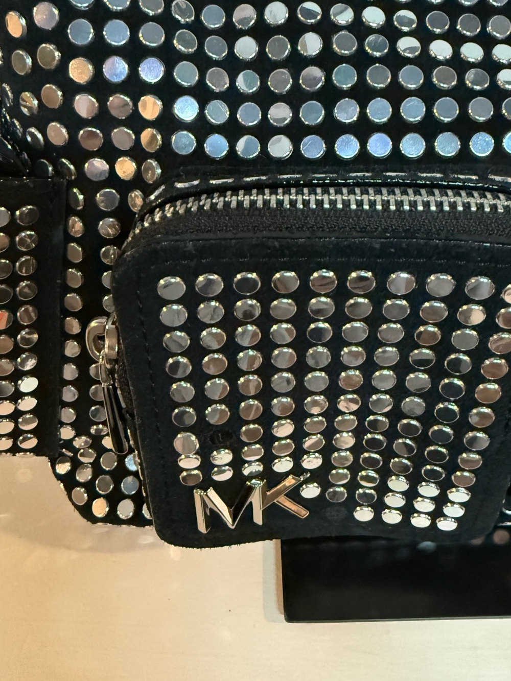 Michael Kors Dalota Black Studded Crossbody with Silver Accents - Picture 4 of 11